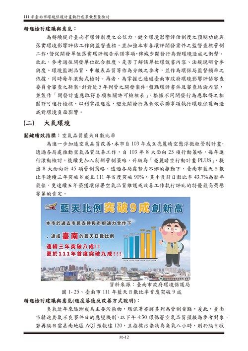 111 年臺南市環境保護計畫第62頁內容